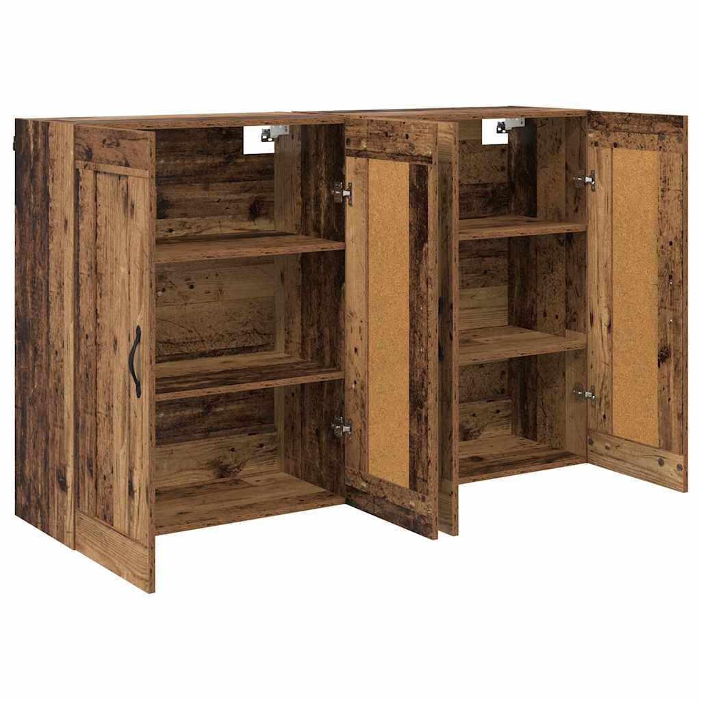 Mobile a muro 2 pcs Legno vecchio 69,5 x 34 x 90 cm