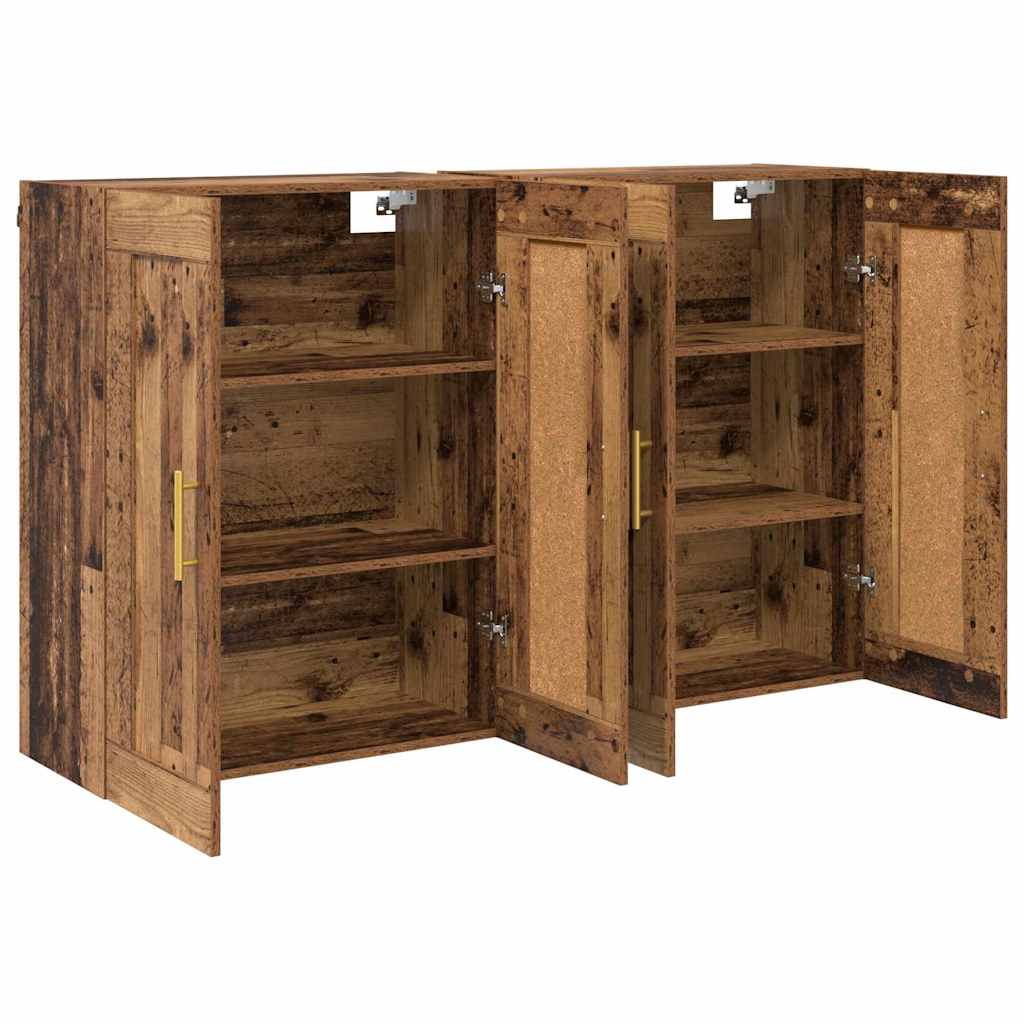 Mobile a muro 2 pcs Legno vecchio 69,5 x 34 x 90 cm