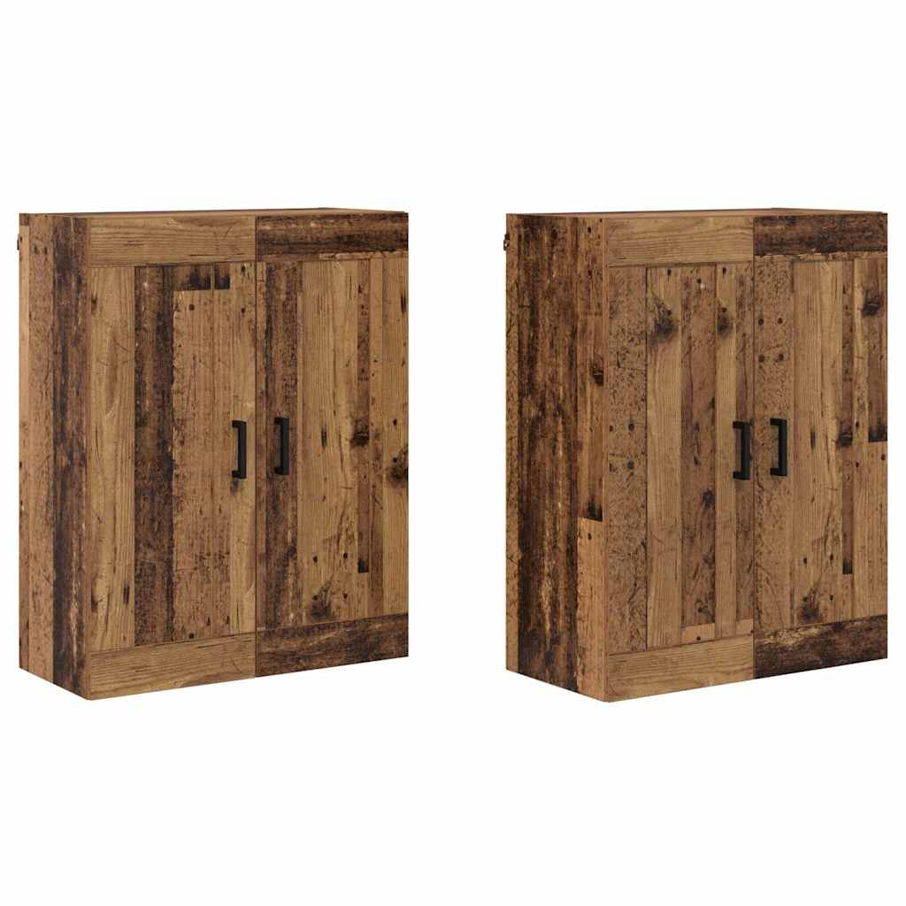 Mobile a muro 2 pcs Legno vecchio 69,5 x 34 x 90 cm