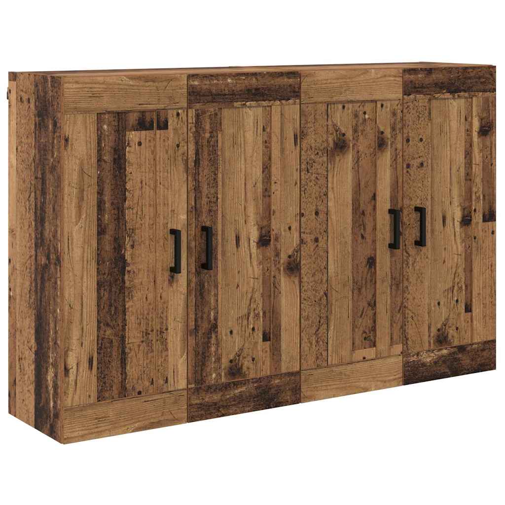 Mobile a muro 2 pcs Legno vecchio 69,5 x 34 x 90 cm