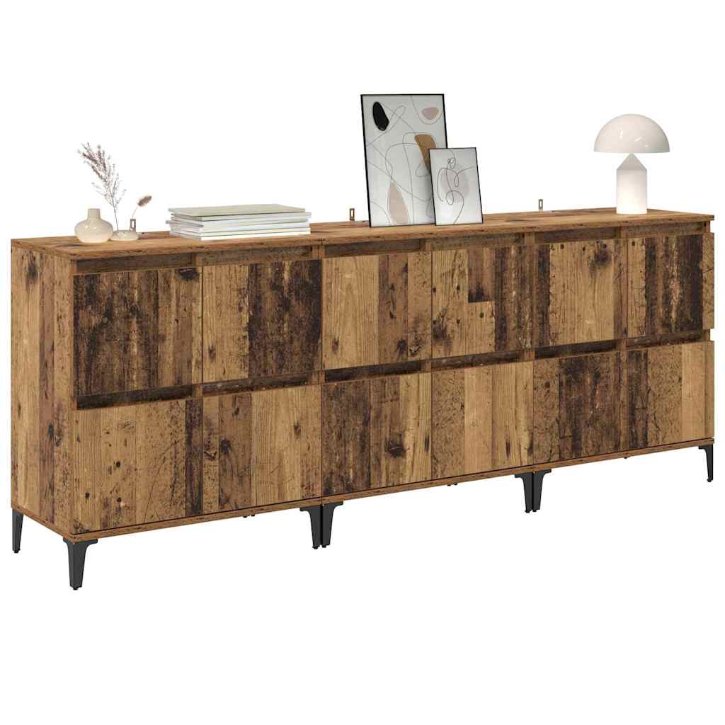Sideboards 3 pcs Legno vecchio 60 x 35 x 70 cm