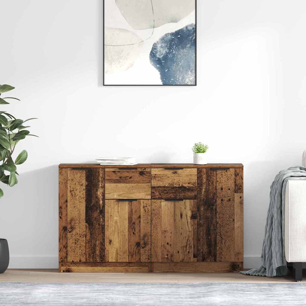 Sideboards con cassetto 2 pcs Legno vecchio 60 x 30 x 70 cm