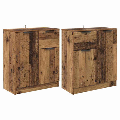 Sideboards con cassetto 2 pcs Legno vecchio 60 x 30 x 70 cm