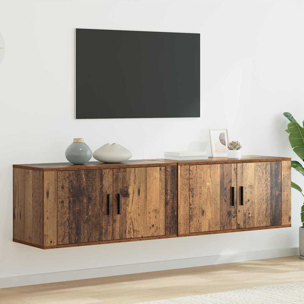 Set Mobile TV da Parete 2 pcs Legno vecchio