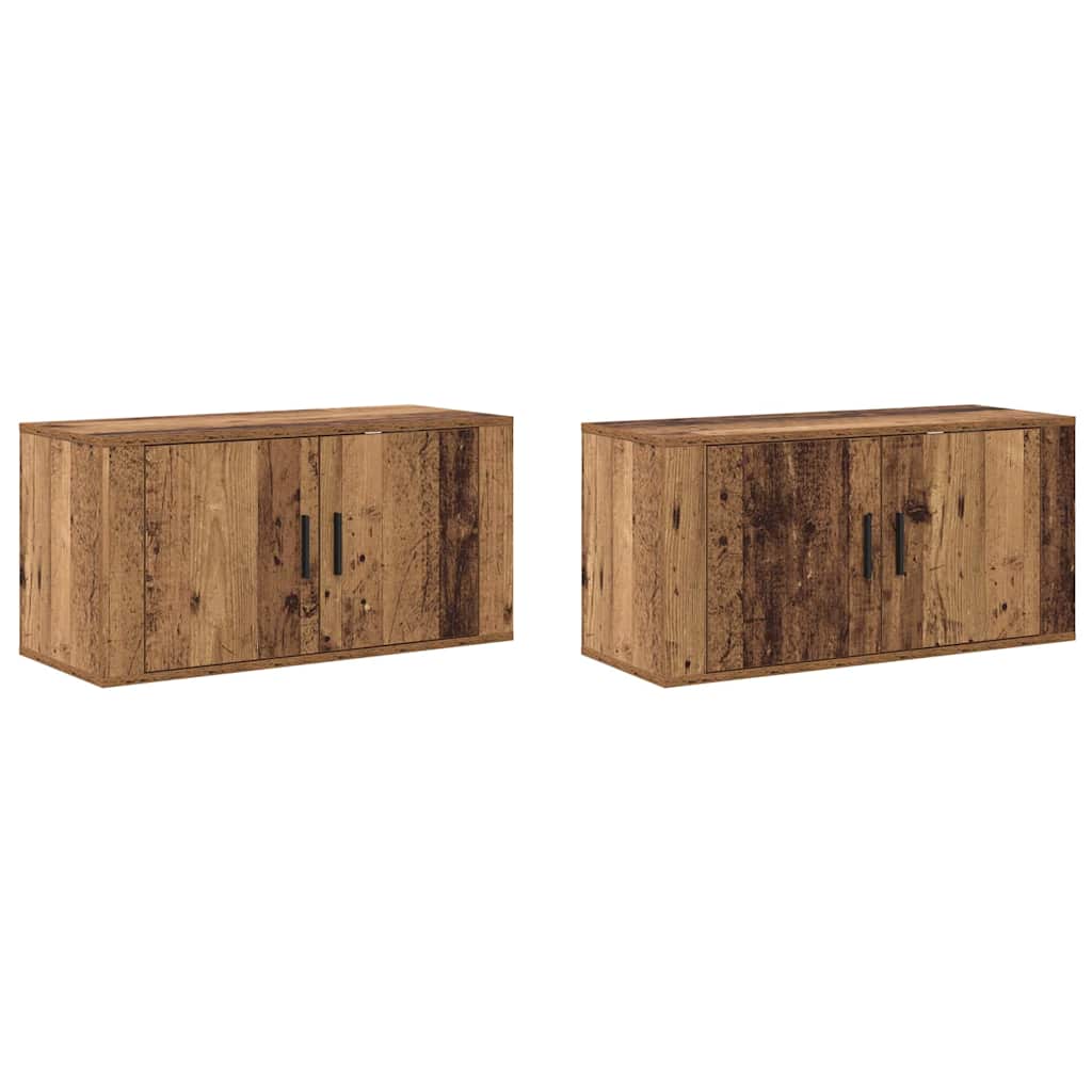 Set Mobile TV da Parete 2 pcs Legno vecchio