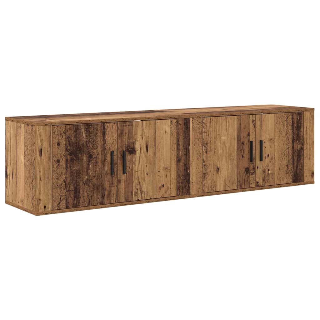 Set Mobile TV da Parete 2 pcs Legno vecchio 80 x 34,5 x 40 cm