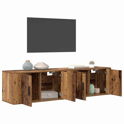 Set Mobile TV da Parete 2 pcs Legno vecchio
