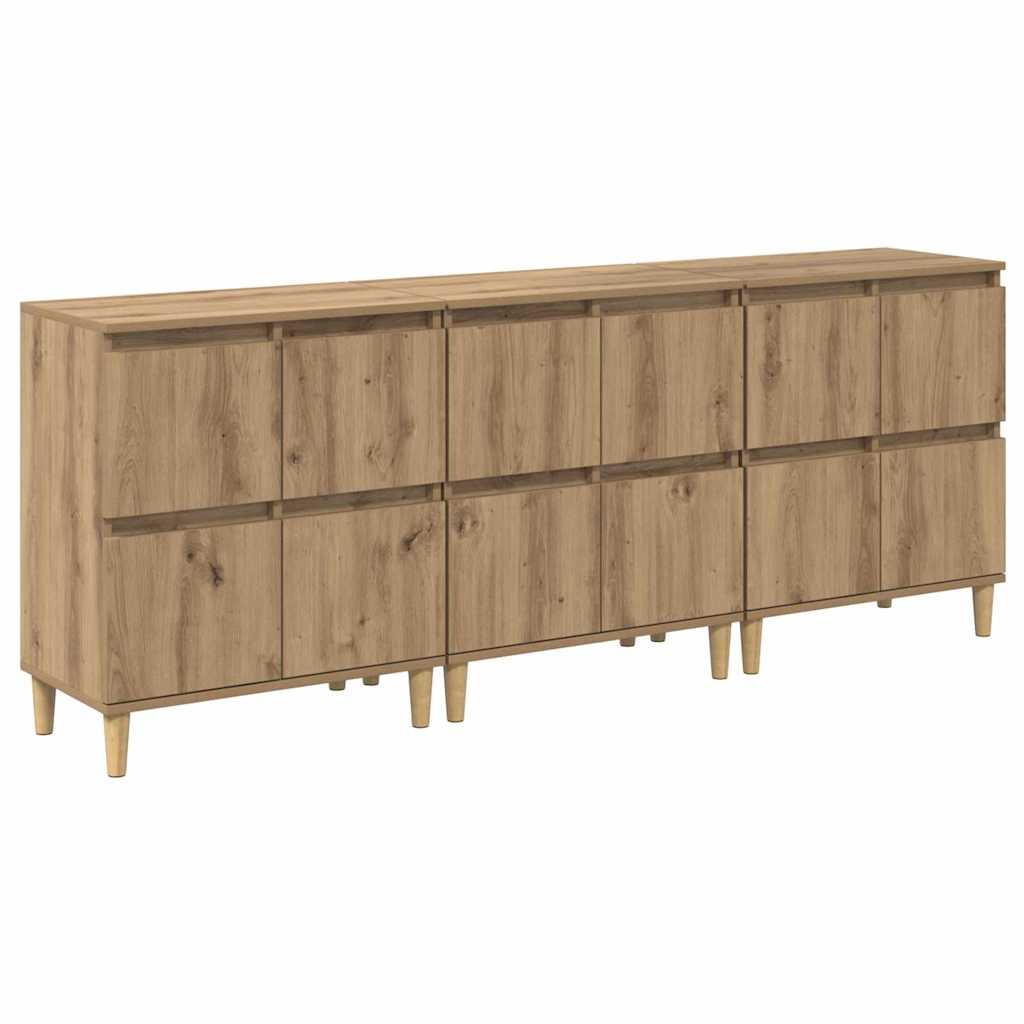 Sideboards 3 pcs Rovere artigianale 60 x 35 x 70 cm