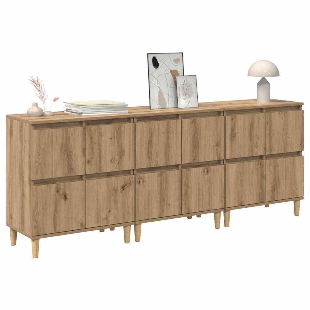 Sideboards 3 pcs Rovere artigianale 60 x 35 x 70 cm