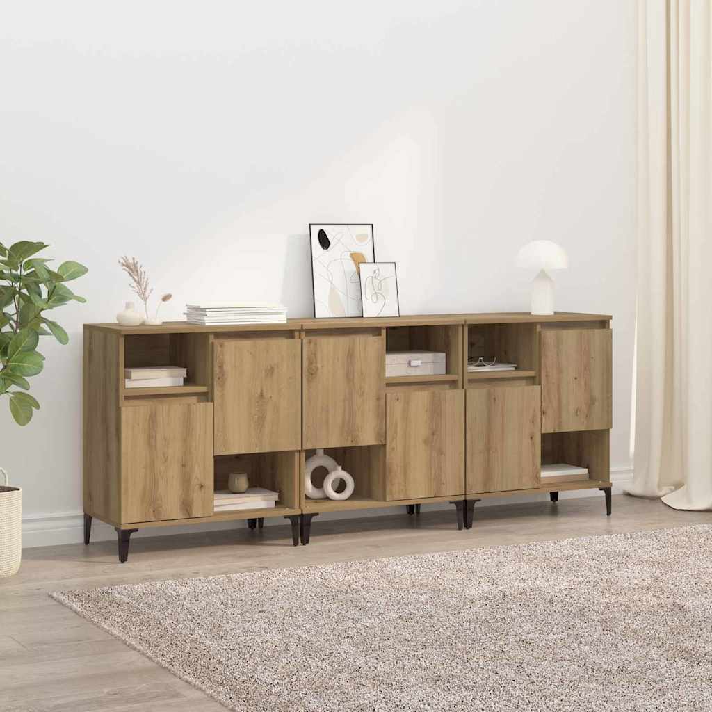 Sideboards 3 pcs Rovere artigianale 60 x 35 x 70 cm