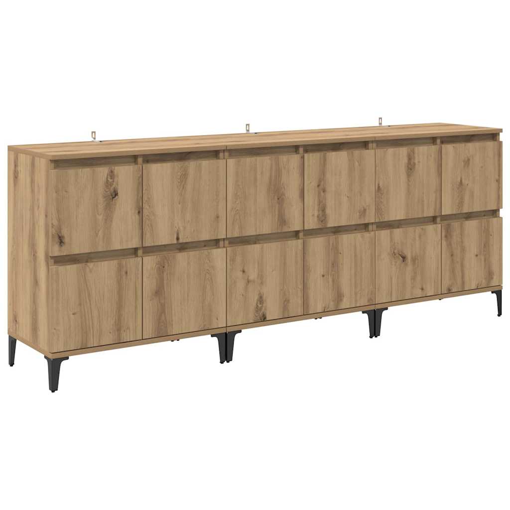 Sideboards 3 pcs Rovere artigianale 60 x 35 x 70 cm