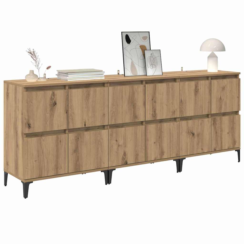 Sideboards 3 pcs Rovere artigianale 60 x 35 x 70 cm