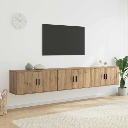 Set Mobile TV da Parete 3 pcs Rovere artigianale