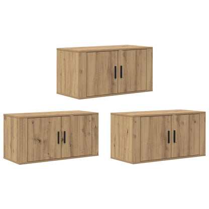 Set Mobile TV da Parete 3 pcs Rovere artigianale