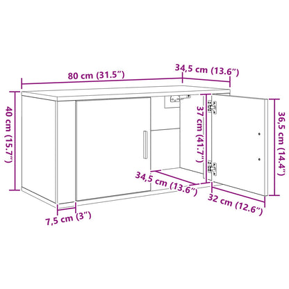 Set Mobile TV da Parete 2 pcs Rovere artigianale