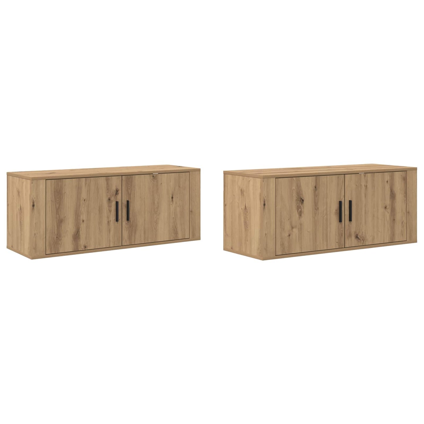 Set Mobile TV da Parete 2 pz Rovere artigianale