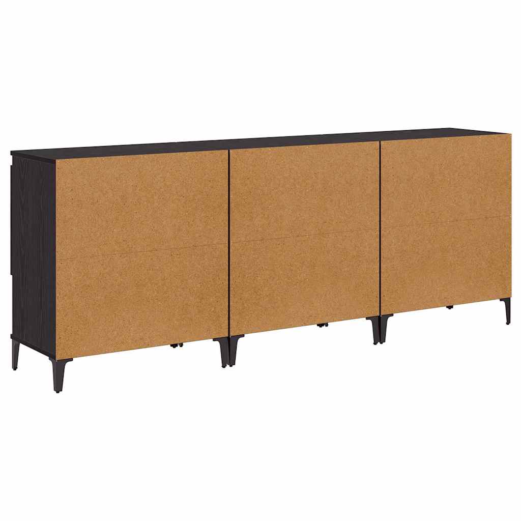 Sideboards 3 pcs Rovere Nero 60 x 35 x 70 cm Legno multistrato