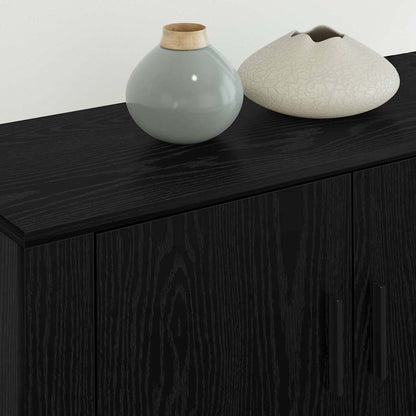 Set Mobile TV da Parete 3 pcs Rovere Nero 80 x 34,5 x 40 cm