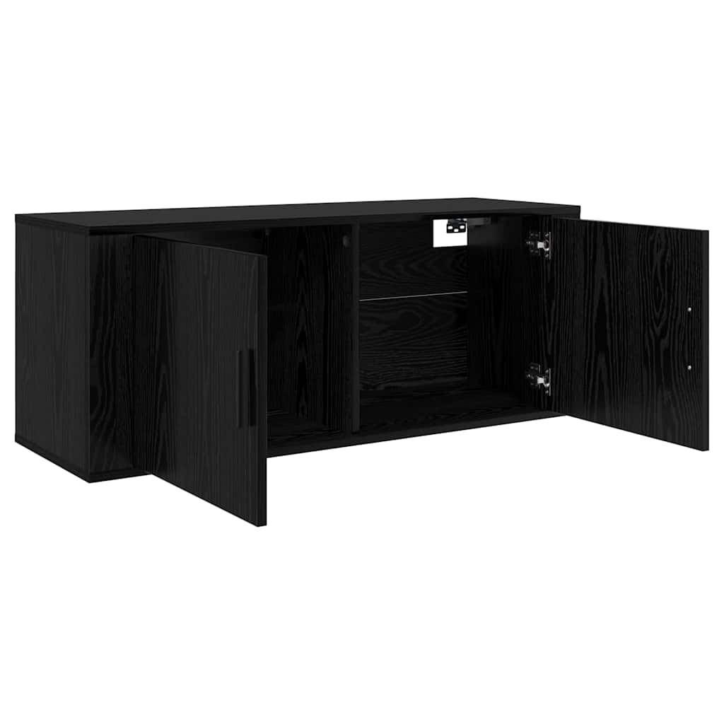Set Mobile TV da Parete 3 pcs Rovere Nero 100 x 34,5 x 40 cm