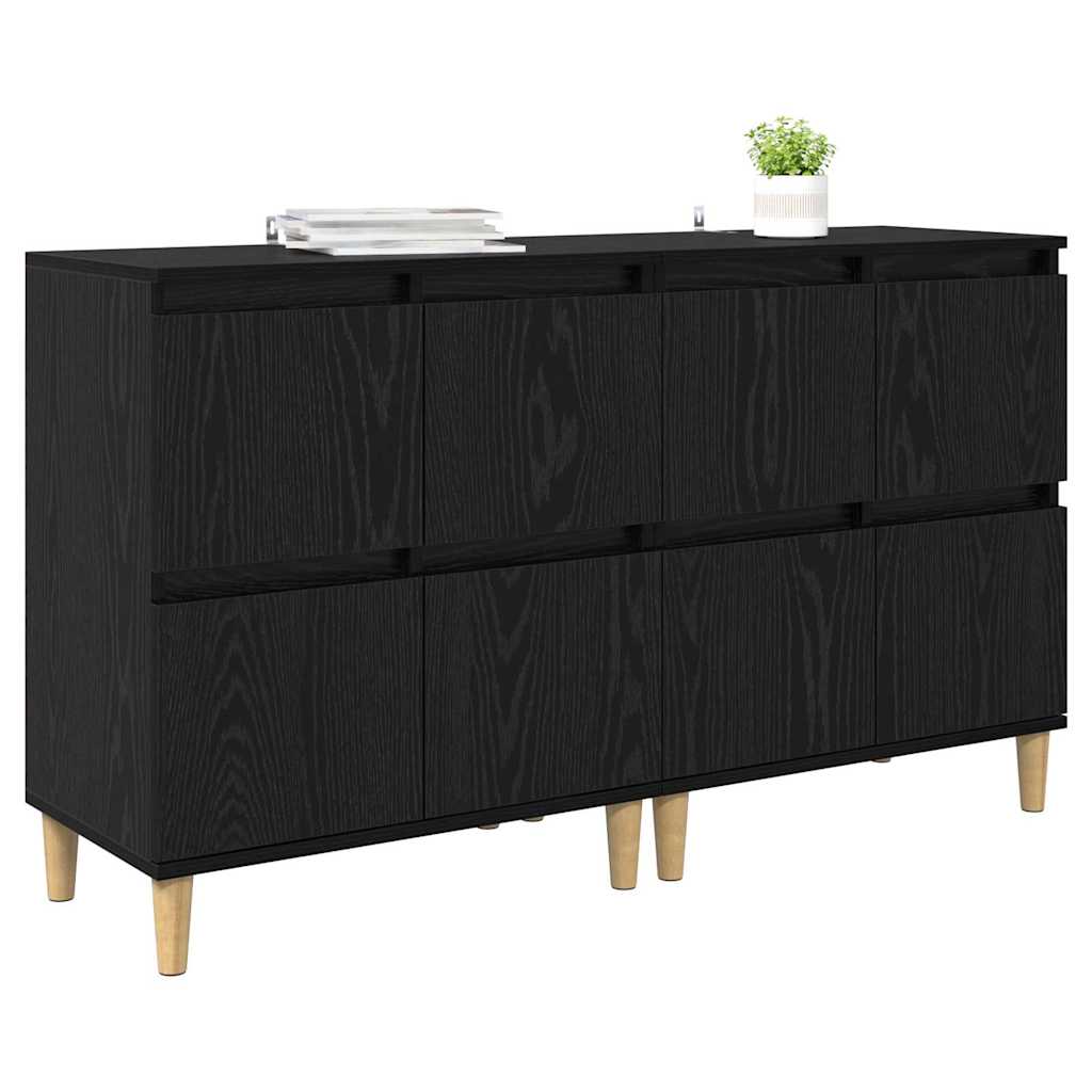 Sideboards 2 pcs Rovere Nero 60 x 35 x 70 cm Legno multistrato