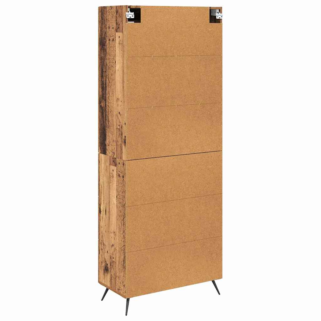 Armadietto alto con ripiano con cassetto 2 pcs Legno vecchio