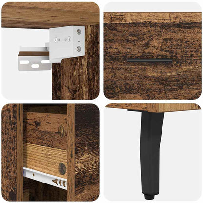 Credenza con cassetto 2 pcs Legno vecchio Legno multistrato