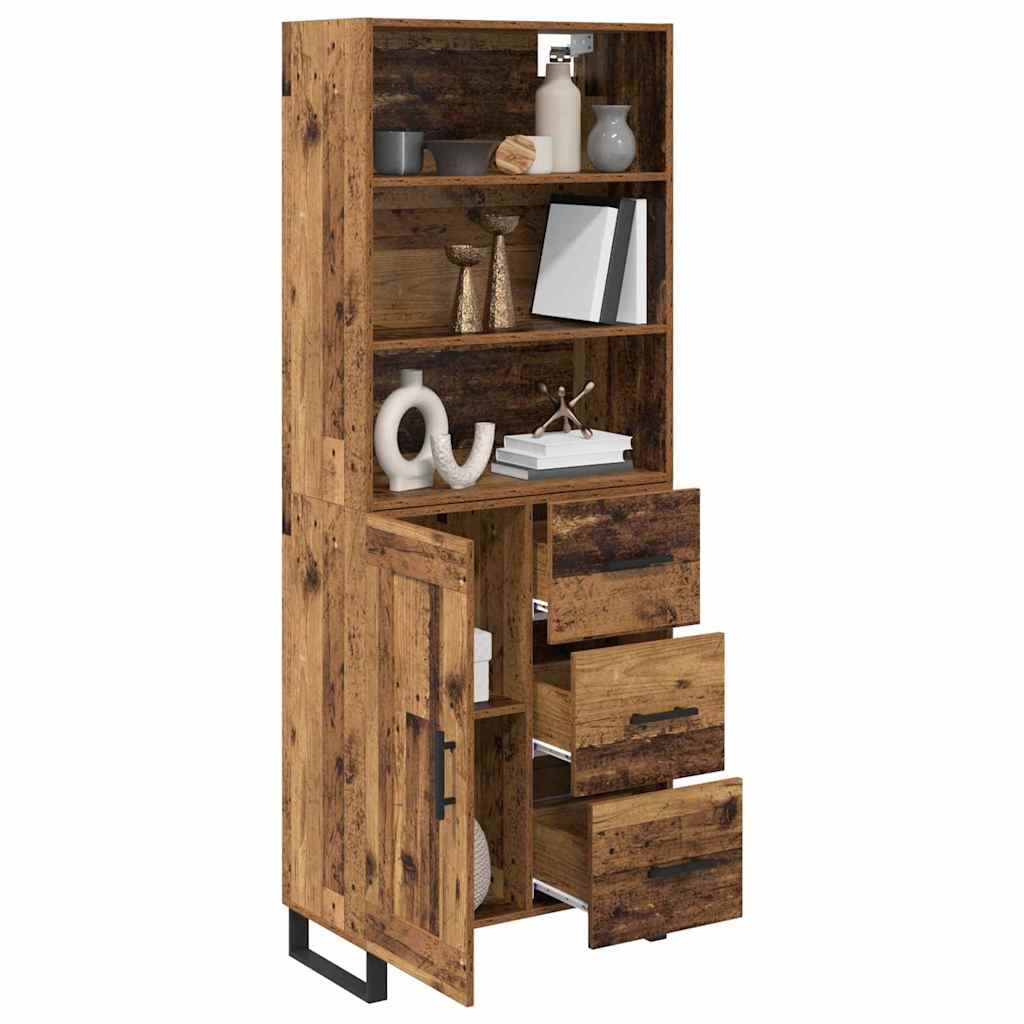 Credenza con cassetto 2 pcs Legno vecchio Legno multistrato
