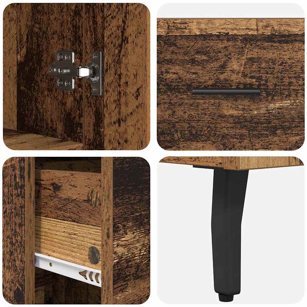 Credenza con cassetto 2 pcs Legno vecchio Legno multistrato