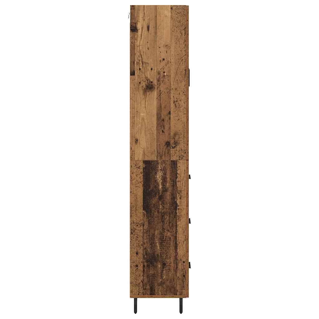 Credenza 2 pcs Legno vecchio Legno Stratificato e Vetro