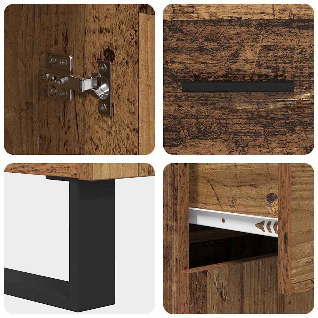 Credenza con cassetto 2 pcs Legno vecchio Legno multistrato