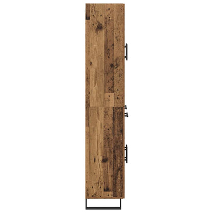 Credenza 2 pcs Legno vecchio Legno Stratificato e Vetro