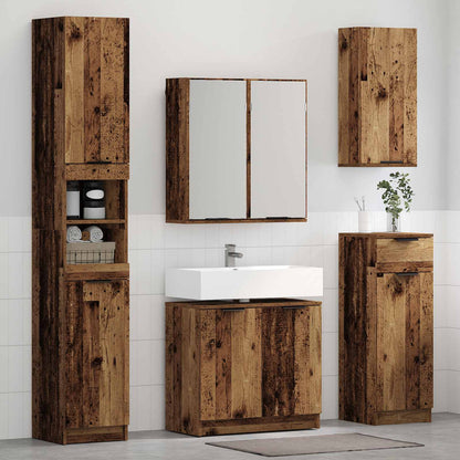 Set di mobili per il bagno con cassetto 3 pcs Legno vecchio