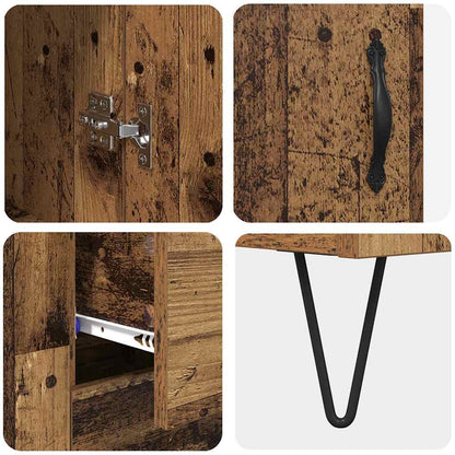 Credenza con cassetto 2 pcs Legno vecchio Legno multistrato