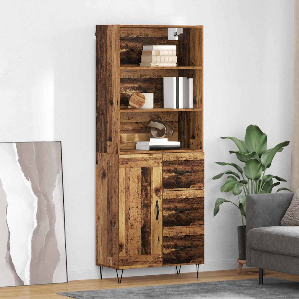 Credenza con cassetto 2 pcs Legno vecchio Legno multistrato
