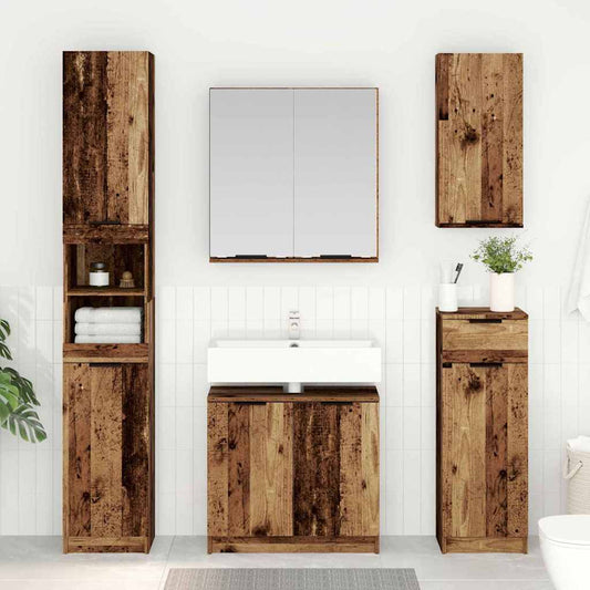 Set di Armadi da Bagno 3 pz Legno vecchio 32 x 34 x 188,5 cm | homemem39