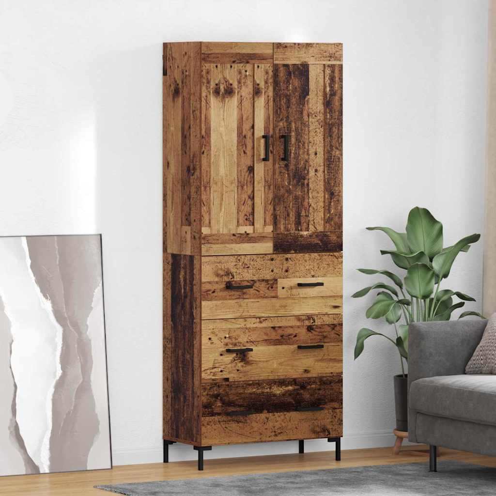 Credenza con cassetto 2 pcs Legno vecchio Legno multistrato