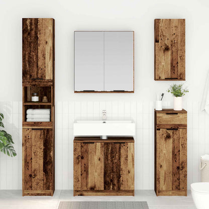 Set di mobili per il bagno con cassetto 5 pcs Legno vecchio