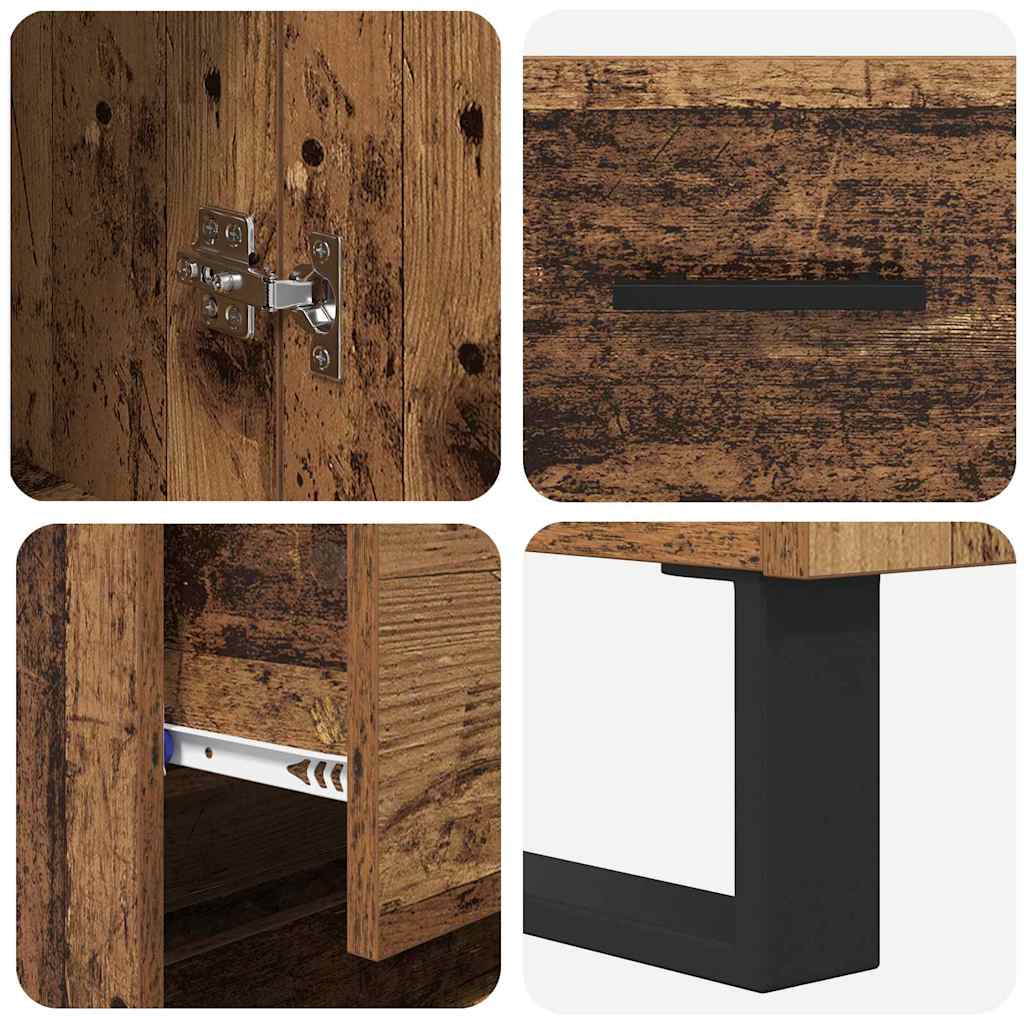 Credenza con cassetto 2 pcs Legno vecchio Legno multistrato