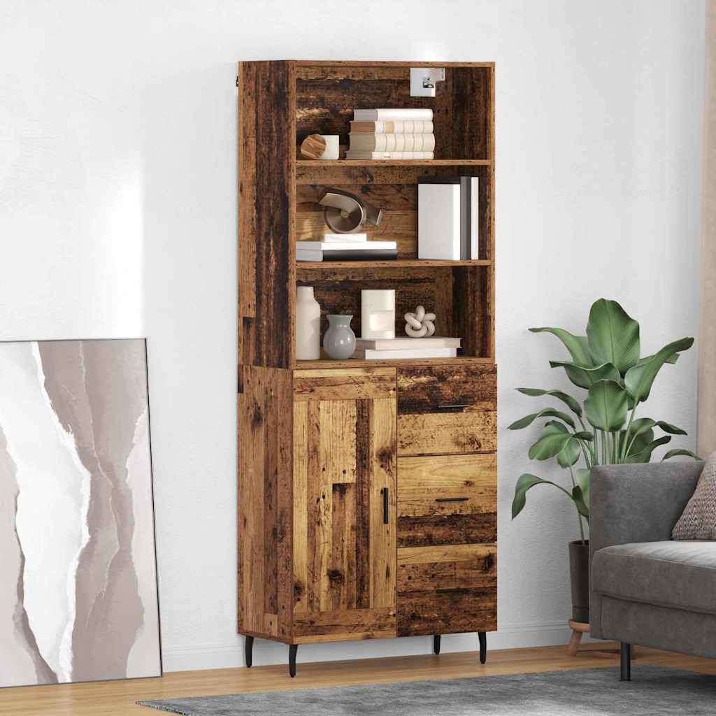 Credenza con cassetto Legno vecchio 69,5 x 34 x 180 cm