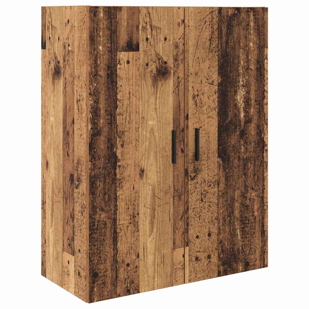 Credenza 2 pcs Legno vecchio Legno Stratificato e Vetro