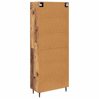Credenza 2 pcs Legno vecchio Legno Stratificato e Vetro