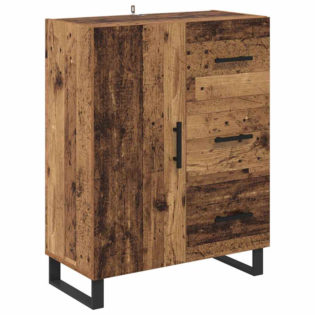 Credenza con cassetto 2 pcs Legno vecchio 69,5 x 34 x 180 cm