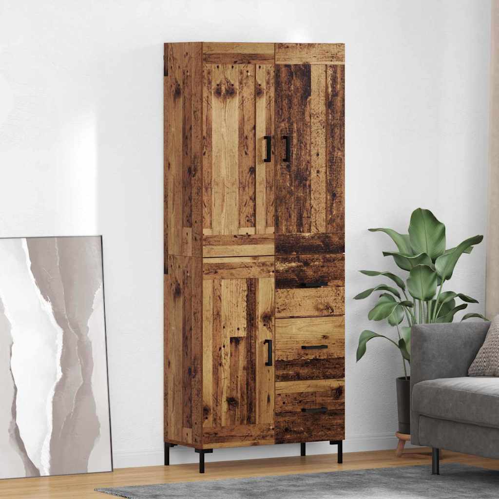 Credenza con cassetto 2 pcs Legno vecchio Legno multistrato