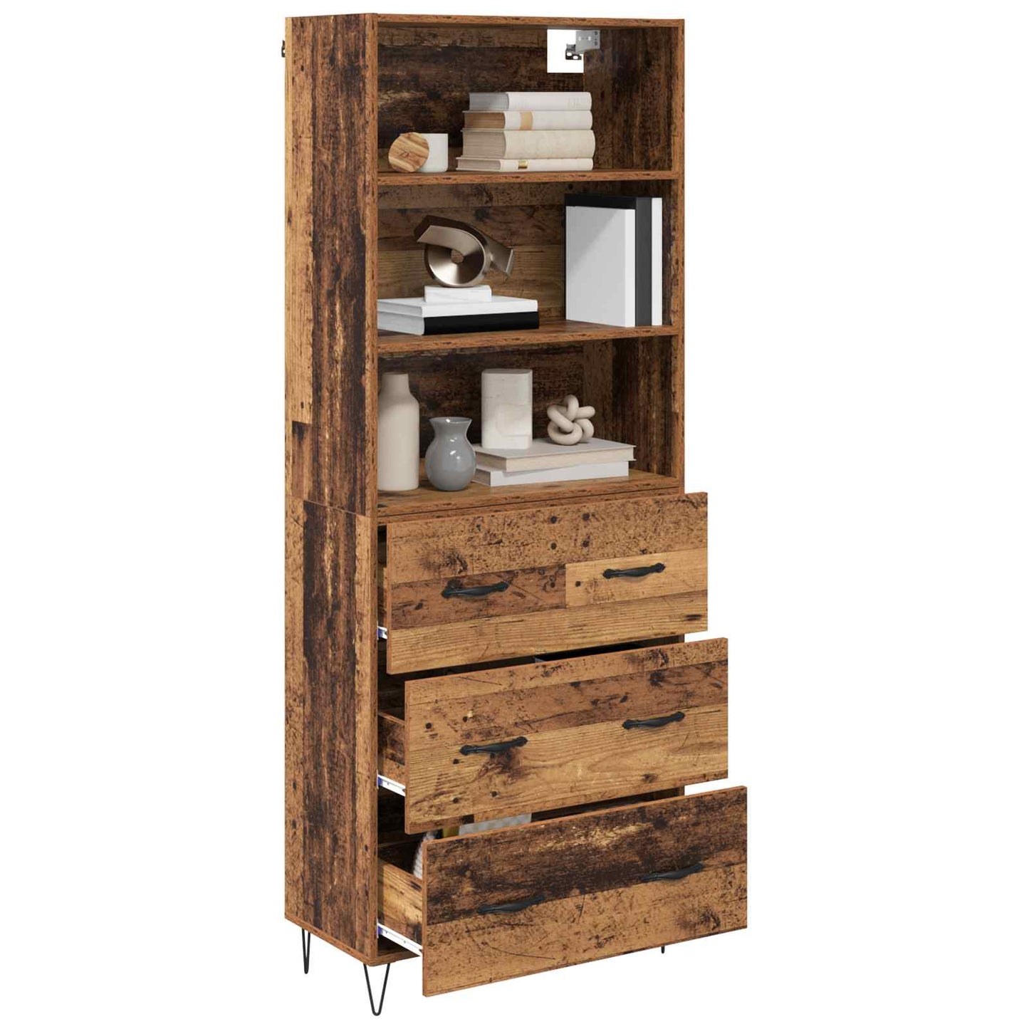 Credenza con cassetto 2 pcs Legno vecchio Legno multistrato