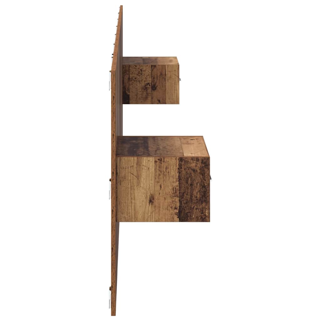 Testata con Comodino 3 pcs Legno vecchio Legno multistrato