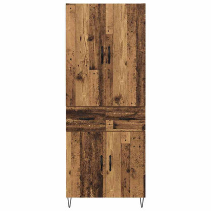 Credenza 2 pcs Legno vecchio Legno ingegnerizzato e vetro