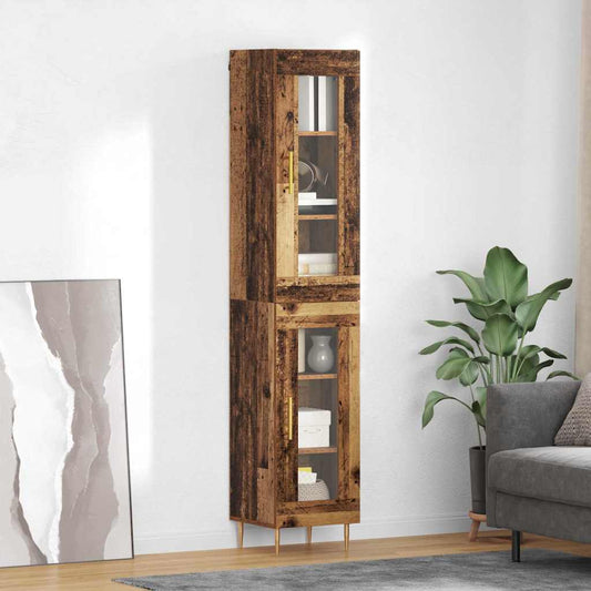 Credenza 2 pcs Legno vecchio Vetro