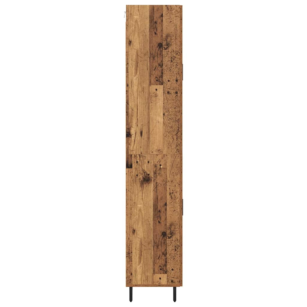 Credenza 2 pcs Legno vecchio Legno Stratificato e Vetro