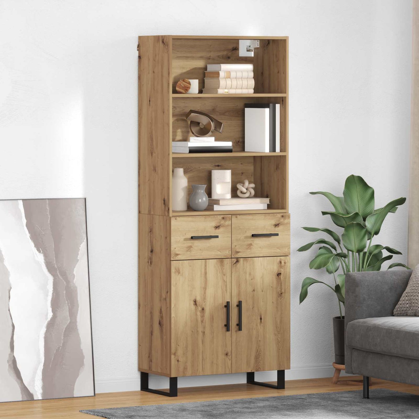 Credenza con cassetto Rovere artigianale 69,5 x 34 x 180 cm
