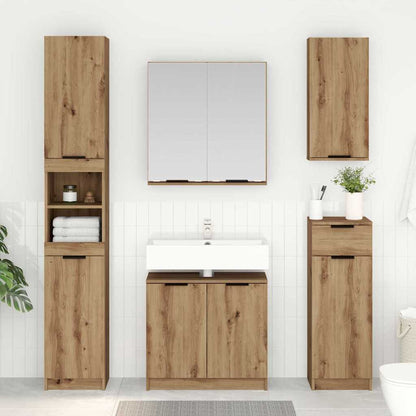 Set di Armadi da Bagno 3 pz Rovere artigianale | homemem39